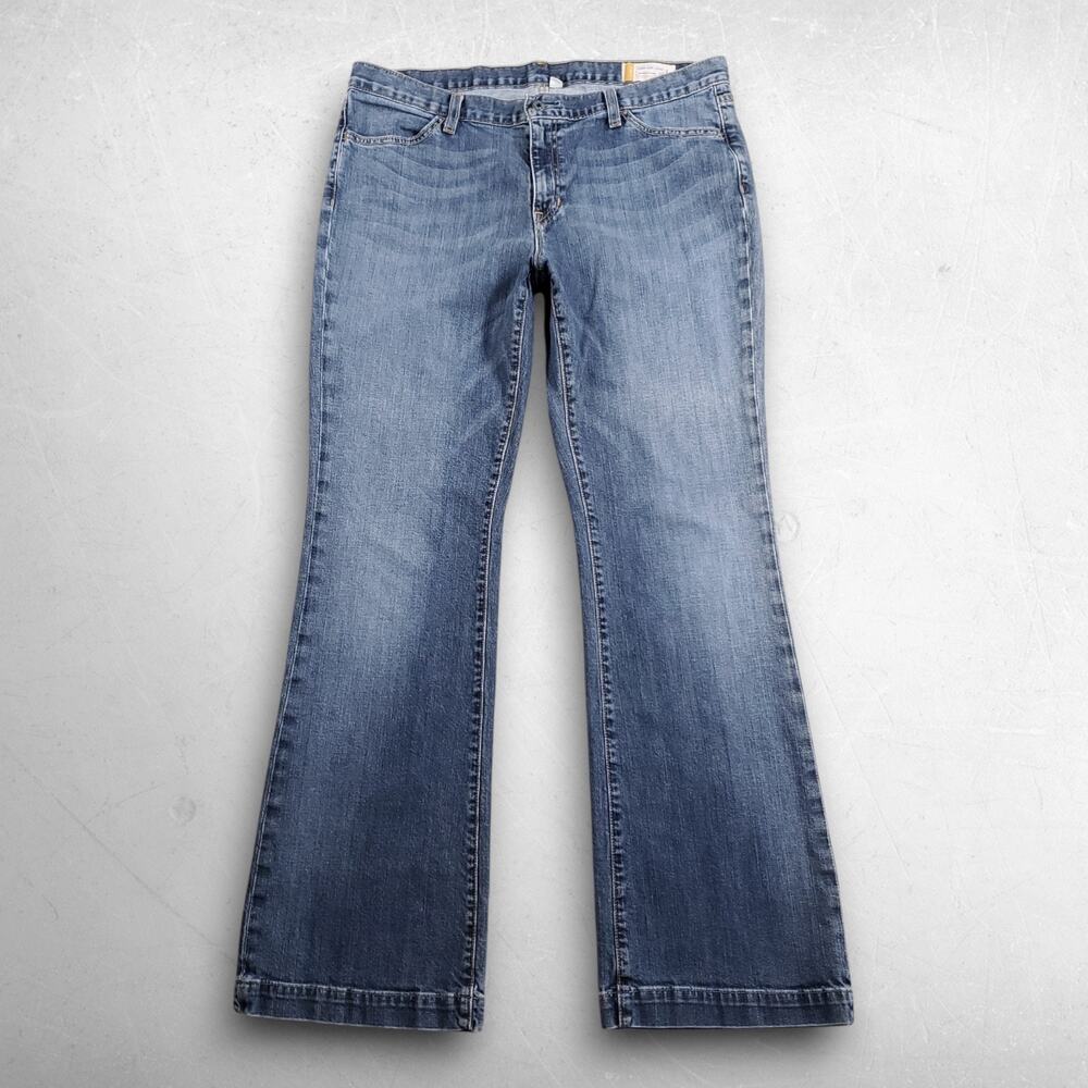 Gap Long & Lean Wide Leg Bootcut Jeans Women 14R Blue Stretch Y2K 90s Boho